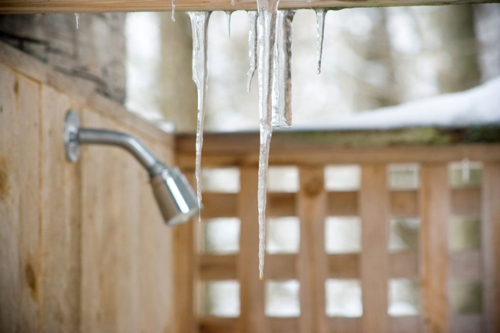 douche buiten ijs